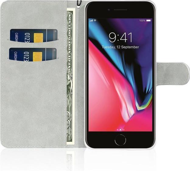 Actual product image MU Style Leather Glitter Cover with Stripes (Apple iPhone 7, Apple iPhone SE (3rd Gen), Apple iPhone 8, Apple iPhone SE (2nd Gen))