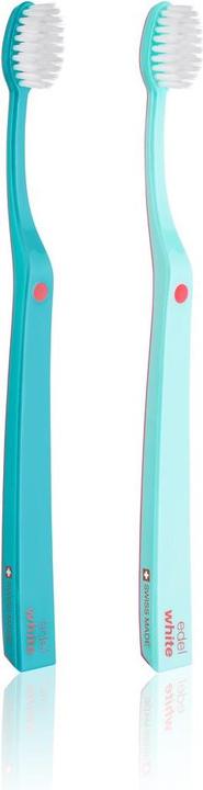 Actual product image Edel + White Flosserbrush Toothbrush Ultrasoft Duo PET Box (Extra soft, 2 x)