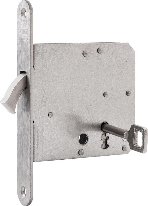Produktbild Assa Abloy Schiebetürschloss m. vernickeltem Bogenriegel, BB, DM 55, Stulp rund, Edelstahl