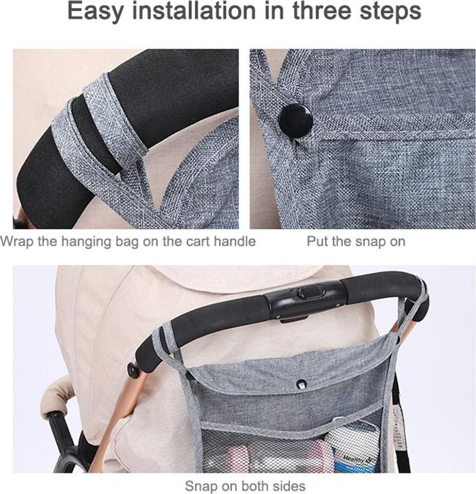 Produktbild König Design Universal Kinderwagen Einkaufsnetz Organizer Baby Tasche Buggy Kinderwagennetz