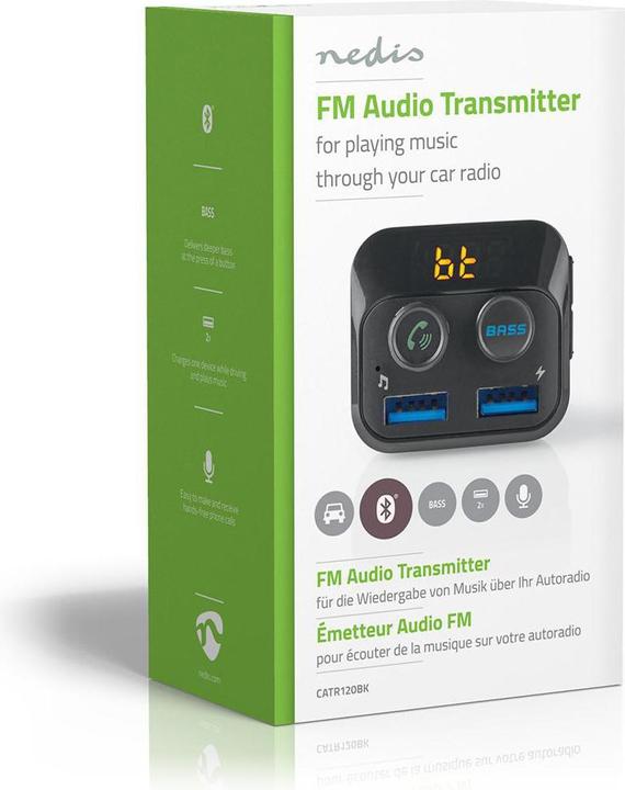 Produktbild Nedis Kfz Audio FM Transmitter Fest freisprechend 1.0 " LED Bildschirm Bluetooth® 5.0 V DC / 1.0 A