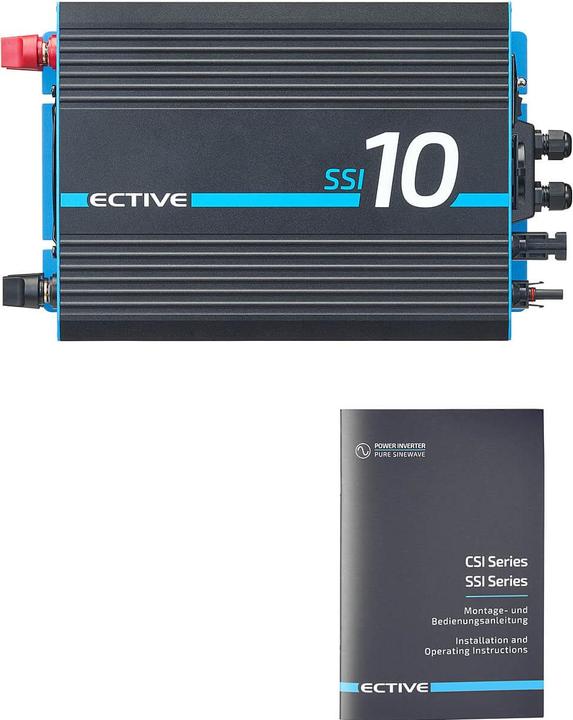 Actual product image Ective SSI 10 Sinus-Wechselrichter 1000W 12V mit Netzvorrang, Ladegerät & MPPT Laderegler (CH-Stecker)