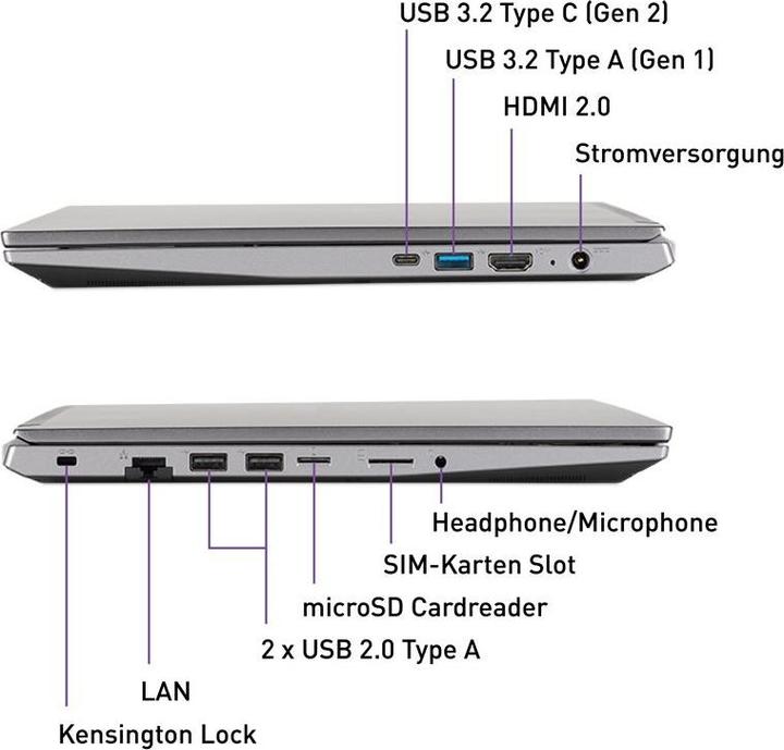 Produktbild Wortmann MOBILE 1500P R5-7430U W11 (15.60", AMD Ryzen 5 7430U, 16 GB, 500 GB, US)