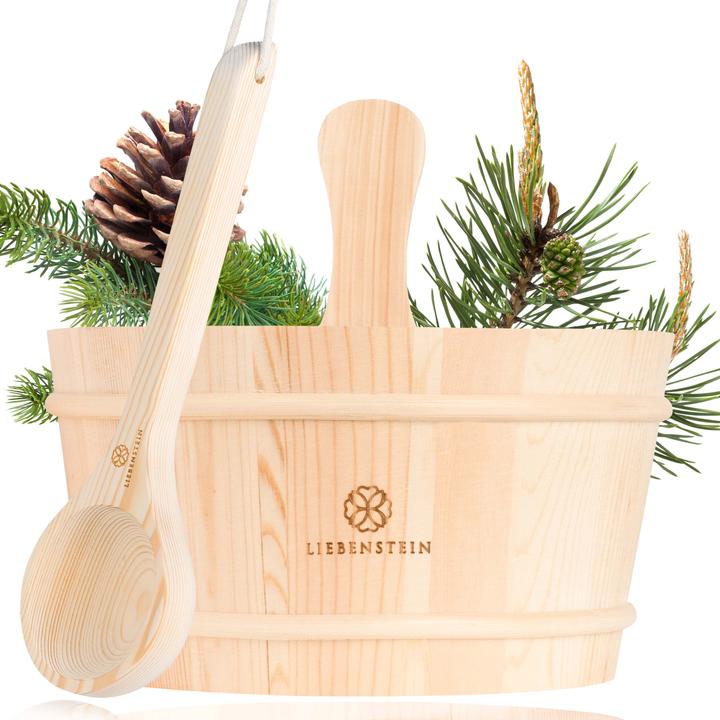 Liebenstein Sauna Eimer mit Kelle, Sauna Zubehör Set