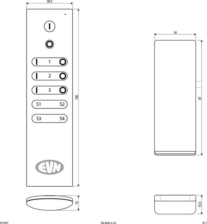 Produktbild EVN EFDHS3 (Gerätespezifische Fernbedienung)