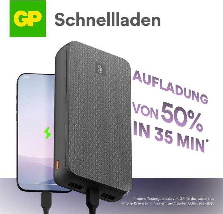 Actual product image GP Batteries GP PowerBank B+ Series 20000 mAh black (20000 mAh, 15 W)