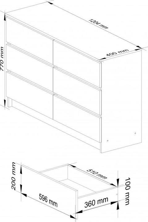 Immagine prodotto Akord Furniture Factory OP0LK-1DAB001 (120 x 40 x 77 cm)