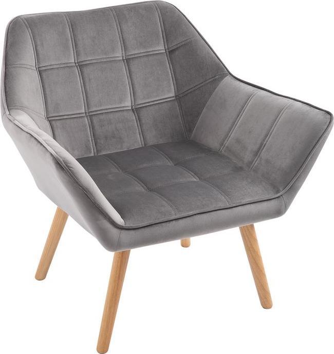 Image du produit Swisshandel24 Fauteuil individuel Fauteuil à oreilles Fauteuil relax avec velours Pieds surélevés polyester