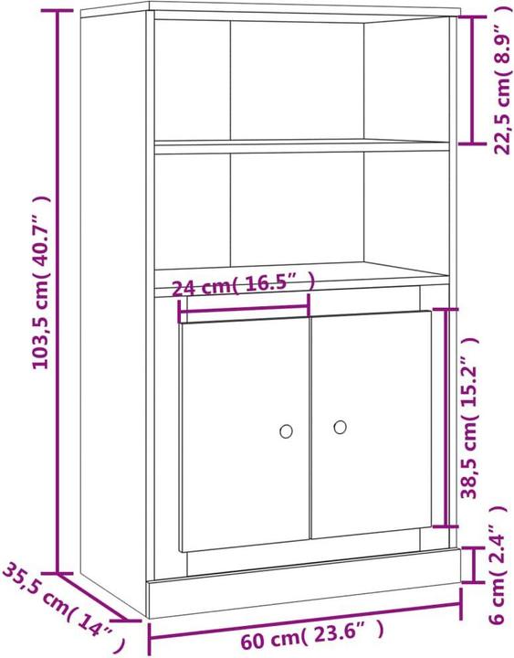 Produktbild VidaXL Lorenzo (60 x 35.5 x 103.5 cm)