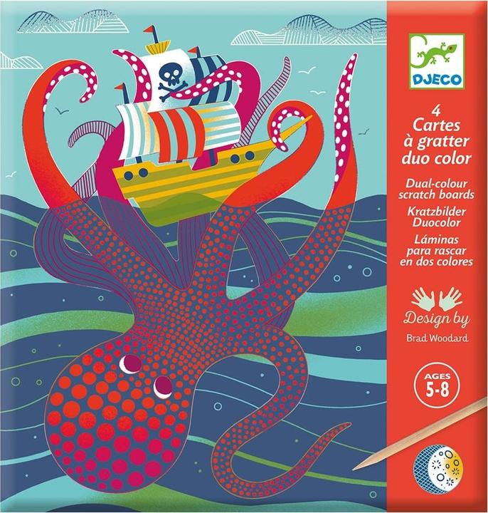 Actual product image Djeco Scratch images two-colour Top Bottom