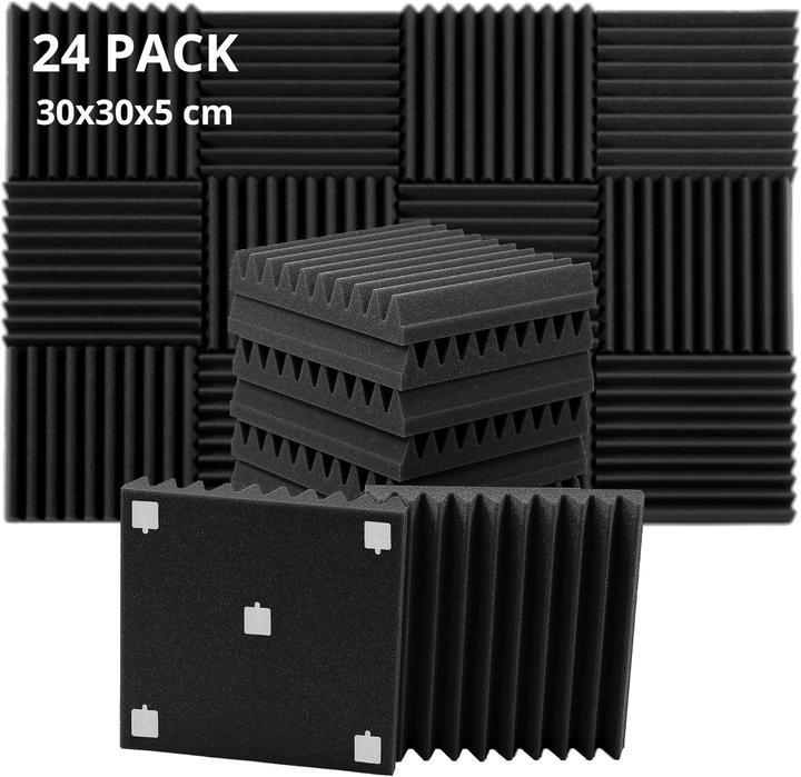Actual product image Rovson Akustikschaumstoff-Paneele Set (24 Stück, 30x30x5 cm) (24 pcs.)