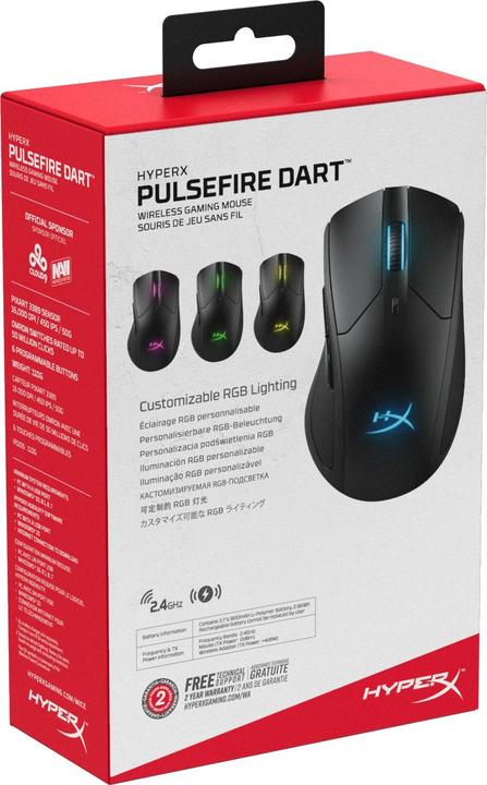 Actual product image HyperX Pulsefire Dart (Wireless, Cable)