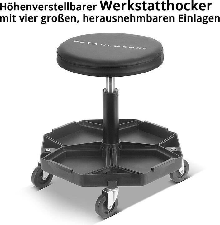 Stahlwerk Tabouret d'atelier WRH-57 ST noir avec capacité de charge de 120 kg Siège d'atelier (1 x)