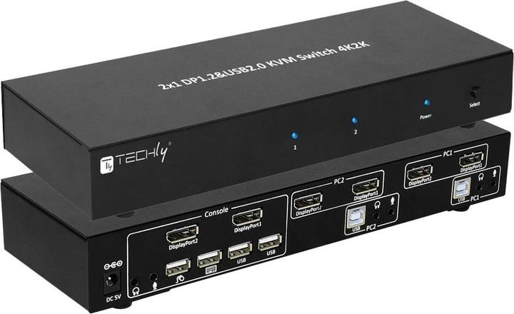 Manhattan 2-Port DisplayPort1.2 Dual-Monitor KVM Switch