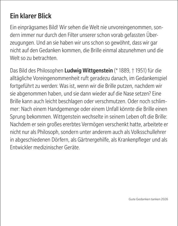 Produktbild Harenberg Gute Gedanken tanken Tagesabreisskalender 2026 - Denkanstösse für das ganze Jahr (11 x 14 cm, Deutsch)