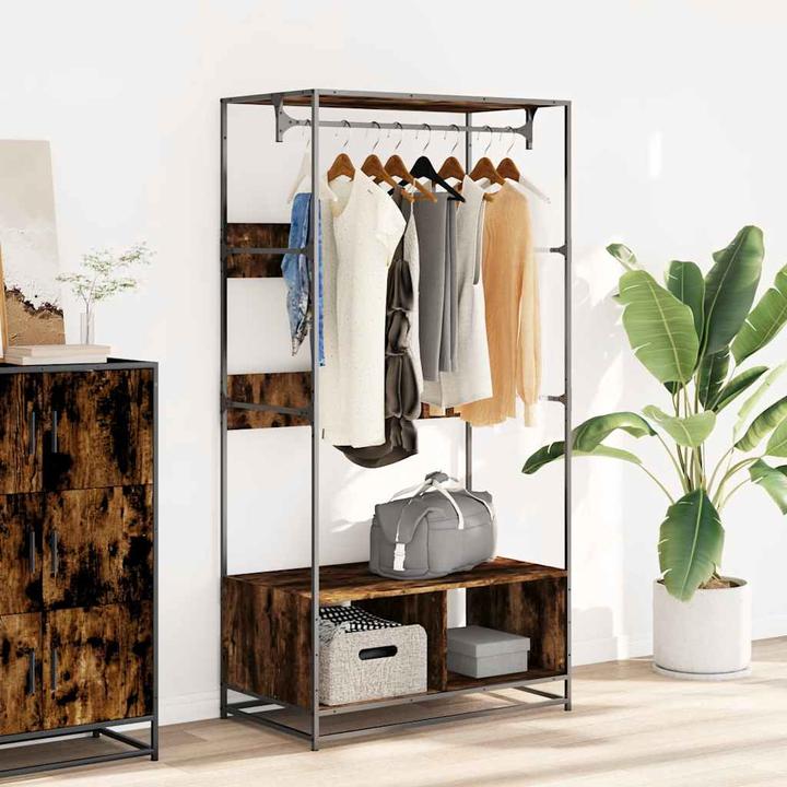 Produktbild VidaXL Kleiderständer Räuchereiche 90x50x180 cm Holzwerkstoff