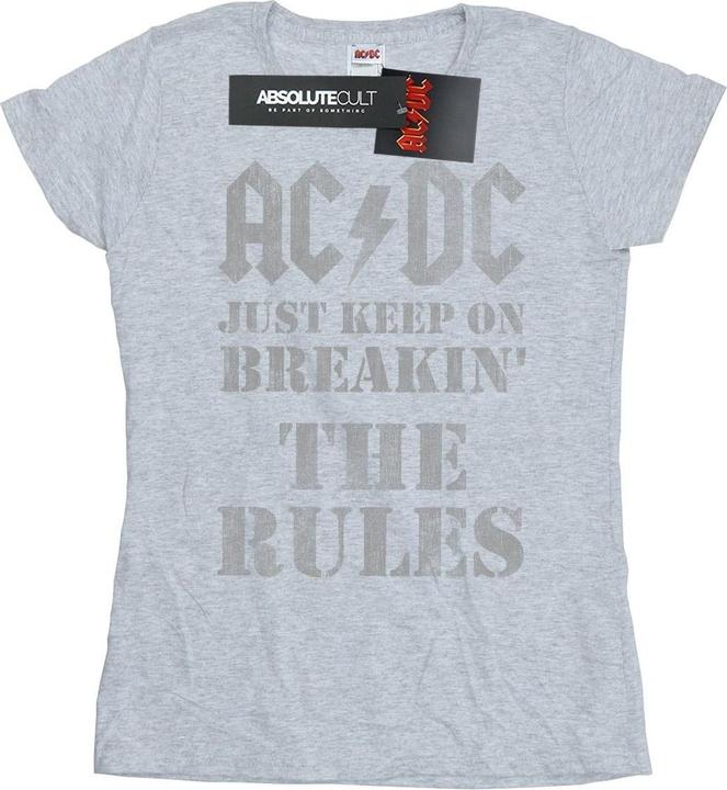 AC/DC WomensLadies Just Keep On Breaking The Rules TShirt aus Baumwolle