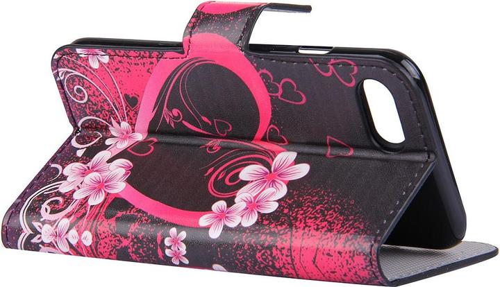 Produktbild Cover-Discount iPhone SE / 8 / 7 - Leder Hülle Etui gemustert blumiges Herz