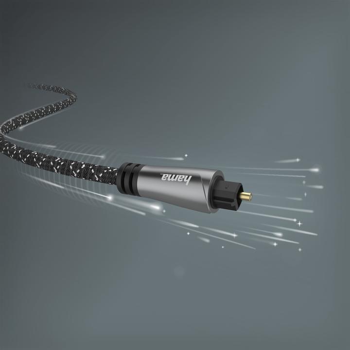 Produktbild Hama Audio-Lichtleiter-Kabel, ODT-Stecker (Toslink), Metall, 1,5 m (1.50 m, TOSLINK)