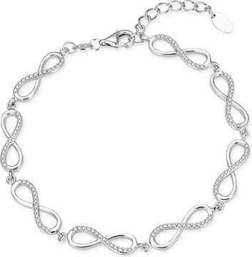 Agato Distinctive silver bracelet with zircons Infinity AGB781/21