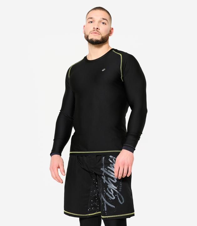 Produktbild Domyos Langarmshirt Rashguard MMA Grappling Herren - schwarz/gelb (L)