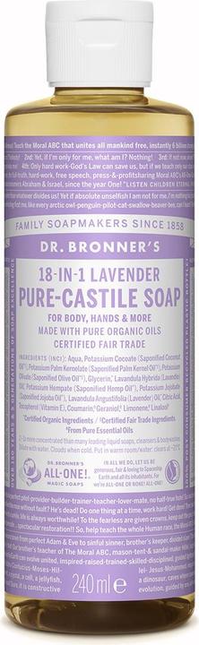 Actual product image Dr. Bronner's 18-IN-1 Lavender (Liquid soap, 240 ml)