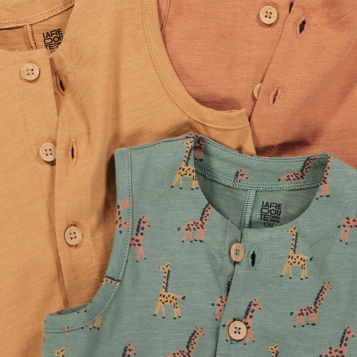Actual product image La Redoute Collections 3-pack of short overalls (74)