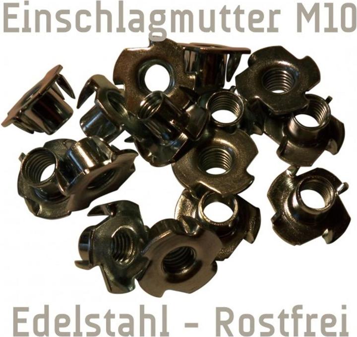 Produktbild Kletterbude Einschlagmutter M10 für Kletterwände Edelstahl