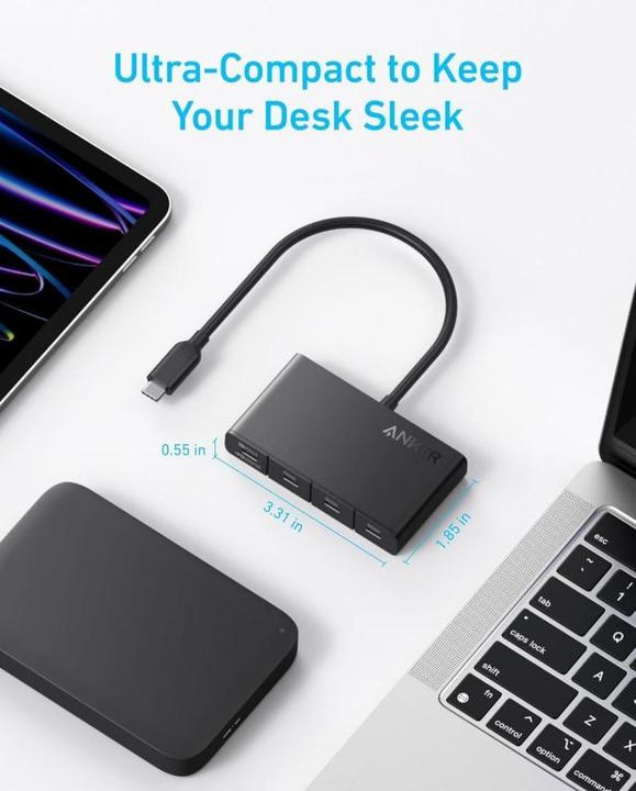Image du produit Anker Hub 4 en 1 10Gbps USB-C Noir (USB-C, 4 Ports)