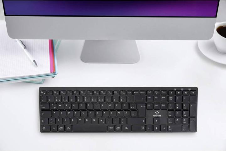 Produktbild Renkforce RF-ARKB-400 Bluetooth® Tastatur Deutsch, QWERTZ Schwarz Wiederaufladba (DE, Kabellos)