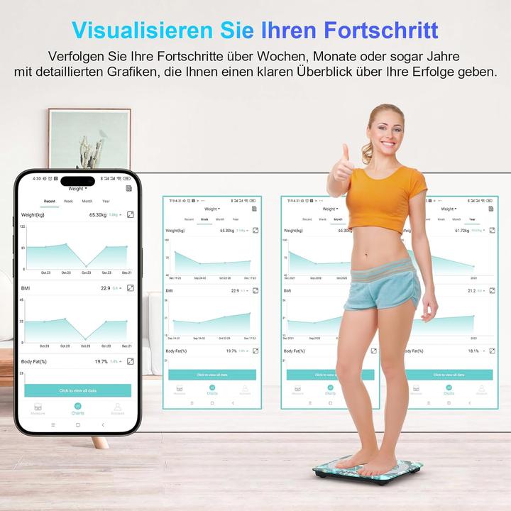 Actual product image Healthkeep Digitale Körperfettwaage mit App & Bluetooth-Funktion (180 kg)