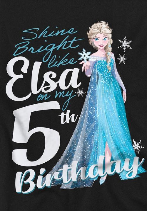 Immagine prodotto Disney Frozen Bright Like Elsa Maglietta 5° Compleanno Bambini (128)