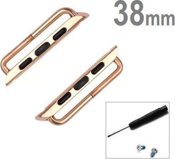 Image du produit Hermex Apple Watch 40mm / 38mm 2x Bracelet Adaptateur Coupleur + Tournevis ROSÉGOLD ROSÉ GOLD ROTGO (38 mm, 40 mm, Poli, Acier inoxydable)