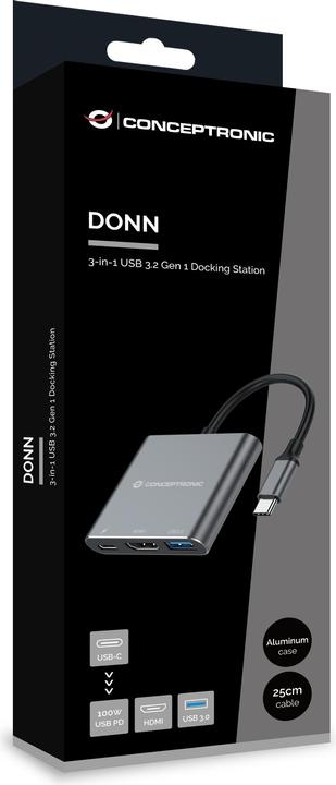 Produktbild Conceptronic USB Typ-C zu (USB Typ-C, USB-A, HDMI, 25 cm)