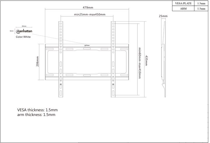 Actual product image Manhattan 460934 (Wall, 55", 40 kg)