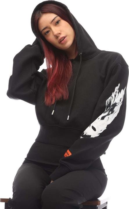 Immagine prodotto Heron Preston Felpa Corta con Cappuccio Teschio Fiammeggiante Donna (36)