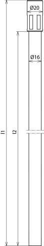 Produktbild Dehn DIST 16 M10 675 GFK Distanzstab a. GFK lichtgrau D 16mm m. Al-Buchse M10 L