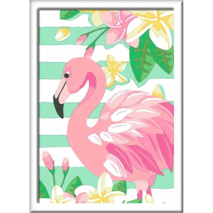Actual product image Ravensburger CreArt Painting by numbers: pink flamingo 13x18cm