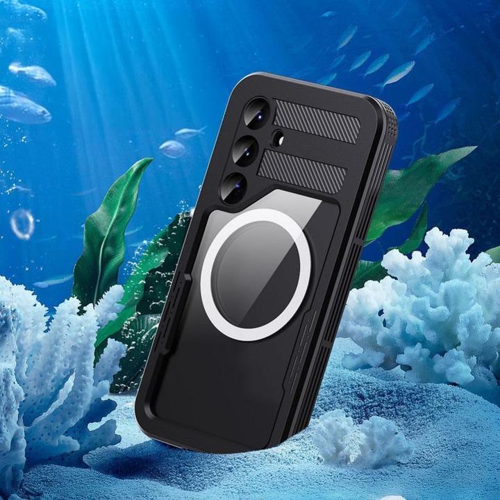 Produktbild OEM Case universal for sports Waterproof case SHELLBOX MARS with metal ring for SAMSUNG S25 black (Samsung Galaxy S25)
