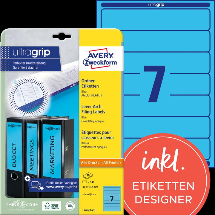 Actual product image Avery Folder labels