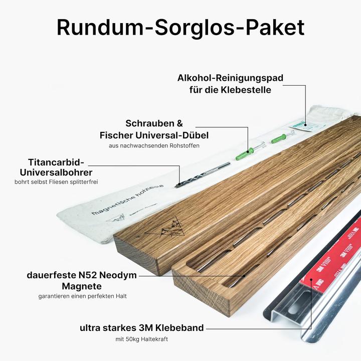 Actual product image Hannes design Magnetic Knife Holder Wood Without Logo 520mm Oak