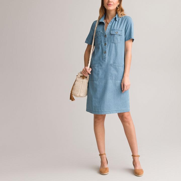 Produktbild Anne Weyburn Gerades Jeanskleid mit kurzen Ärmeln (50)