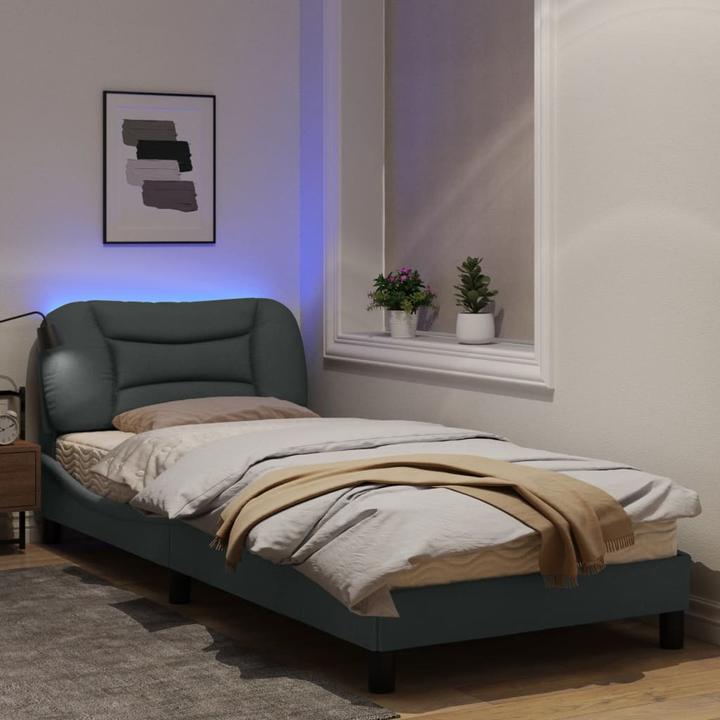 Produktbild VidaXL Bettgestell mit LED Stoff (90 x 190 cm)