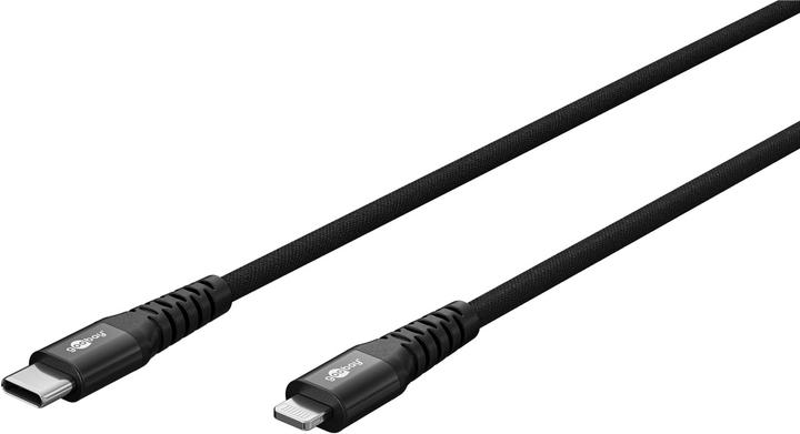 Produktbild Goobay Lightning USB-C Supersoftes Textilkabel mit Metallsteckern, 0,5 m (0.50 m, USB 2.0, 60 W)