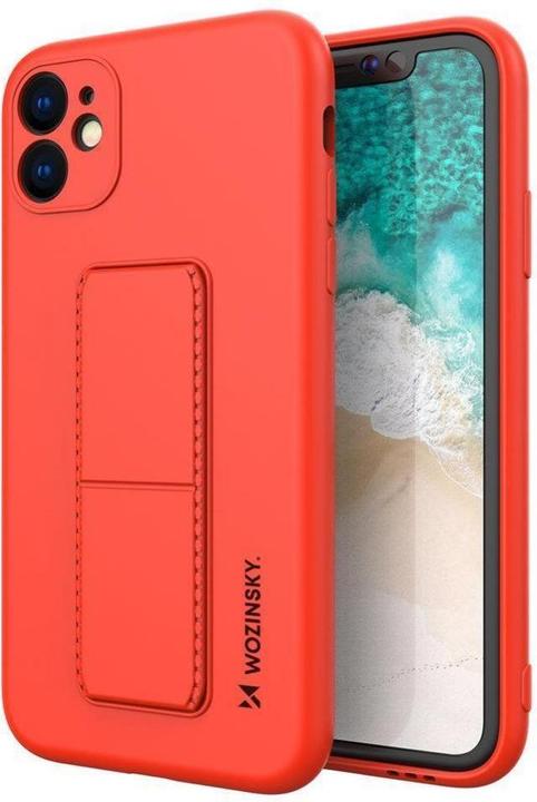 Actual product image Wozinsky Kickstand Case silicone case with stand for iPhone 11 Pro Max red (Apple iPhone 11 Pro Max)