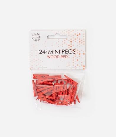 Actual product image Fiesta Mini wooden clothes pegs - red - 24 pieces