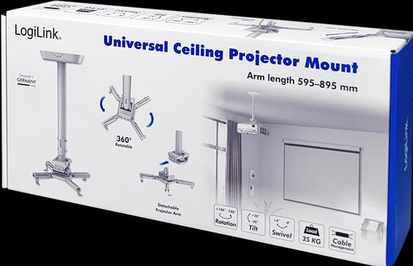 Actual product image LogiLink beamer bracket arm length 595-895 mm white (Ceiling)