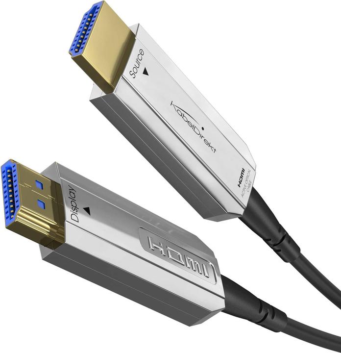 Produktbild KabelDirekt - optische HDMI 2.0 kabel - 50m - PRO Series - 4K @ 60Hz (50 m, HDMI)