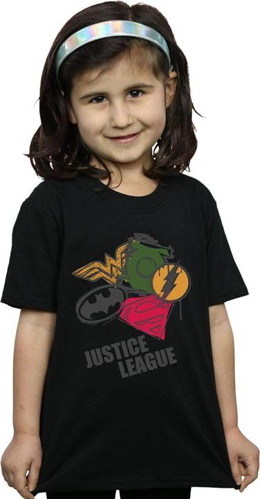 Produktbild Justice League Spray Logos TShirt Mädchen (116)