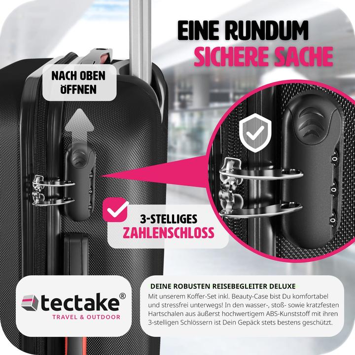 Actual product image tectake Suitcase Set Suitcases Trolley Set Trolleys Hardcase trolley (90 l, L (90 - 115l))